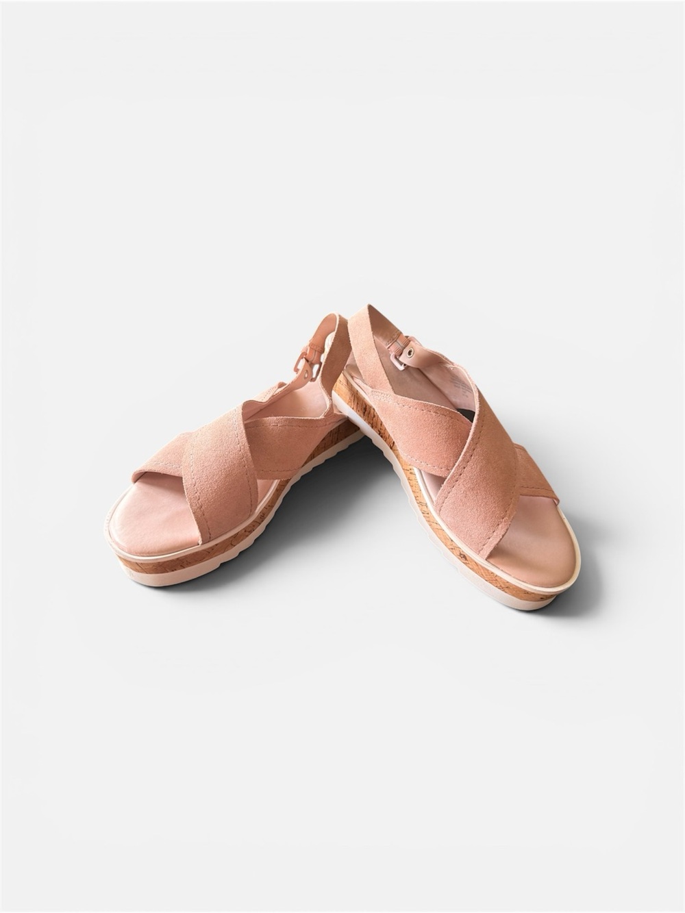 Marc Fisher Blush Pink Crisscross Platform Sandals
